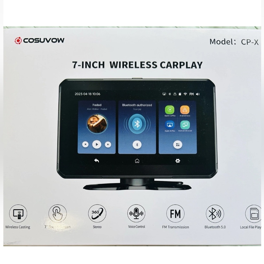 SALE! Cosuvow CP-X Apple/Android CarPlay Auto Bluetooth Portable 7” Screen